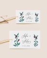 Tailles d’étiquettes rectangulaires pour les faveurs de mariage Eucalyptus et Roses