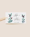 Étiquettes rectangulaires pour mariages d’eucalyptus et de roses