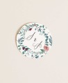 Autocollant rond pour mariages collection eucalyptus et roses