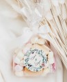 Autocollant rond pour détails de mariage eucalyptus et rose
