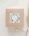 Autocollant carré pour cadeaux de mariage collection botanique