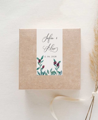 Adesivo rettangolare verticale collezione botanica stampa naturale