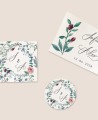 Formatos pegatinas de boda eucalipto y rosas
