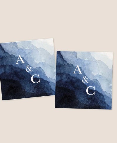 Autocollants carrés pour détails de mariage collection marin
