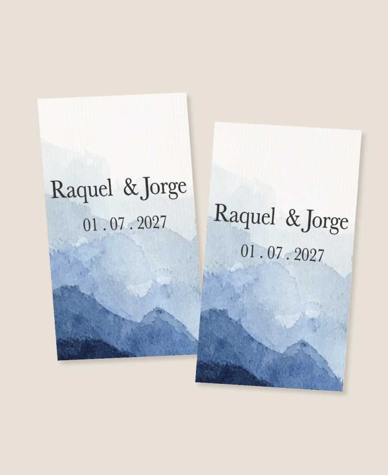 Pegatinas rectangulares verticales para detalles de boda colección marinera Pegatinas rectangulares verticales para detalles de boda colección marinera