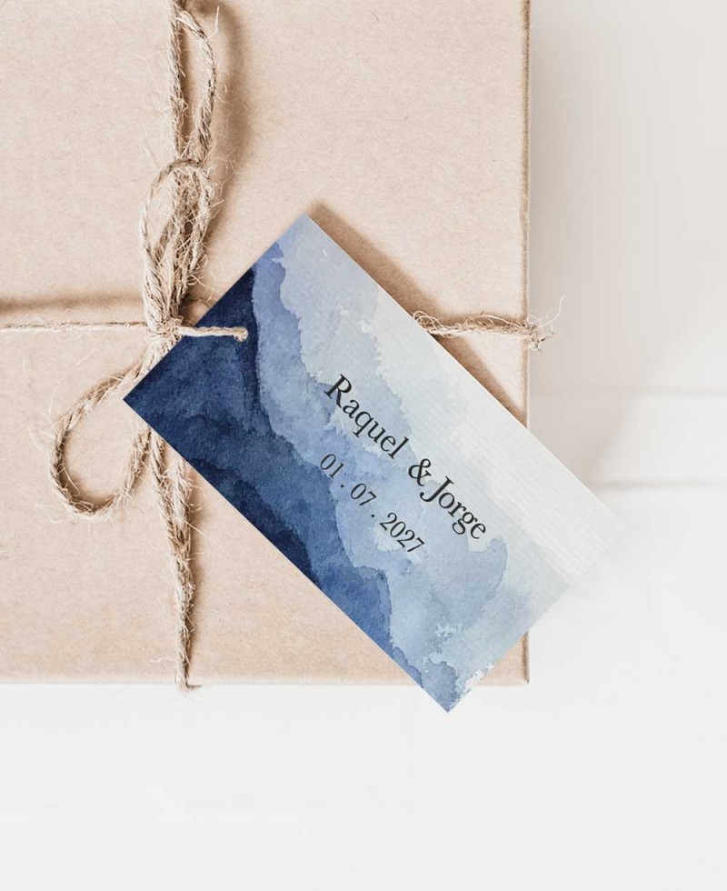 Etiquetas retangulares personalizadas para casamentos oceano aquarela Etiquetas retangulares personalizadas para casamentos oceano aquarela