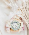 Autocollant circulaire pour sacs de bonbons ou détails de mariage jacinthe sauvage