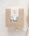 Adhesivo rectangular vertical para bodas con jacintos silvestres