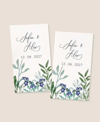 Pegatinas rectangulares verticales personalizadas colección botánica