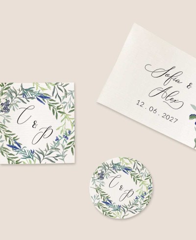 Formatos pegatinas para detalles de boda jacintos silvestres
