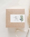 Pegatina rectangular horizontal para boda con nombres estampado naturaleza