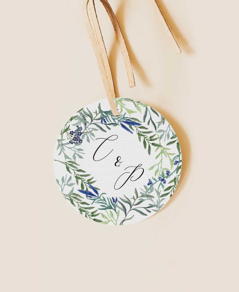 Circular Label for Wild Hyacinth Weddings