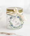 Etichette rotonde per la collezione botanica dei dettagli del matrimonio