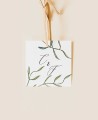 Square label for olive wedding details