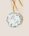 Étiquettes circulaires pour cadeaux de mariage collection botanique