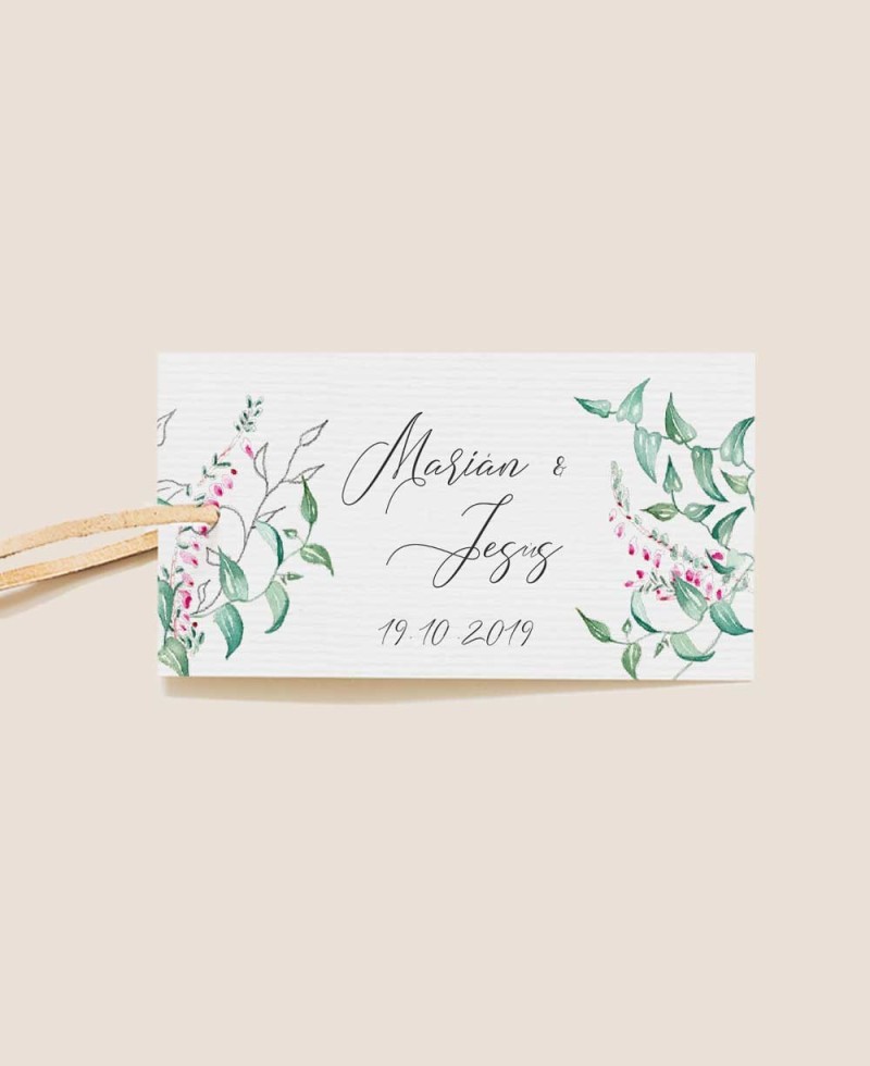 Rectangular label ivy and heather Rectangular label ivy and heather