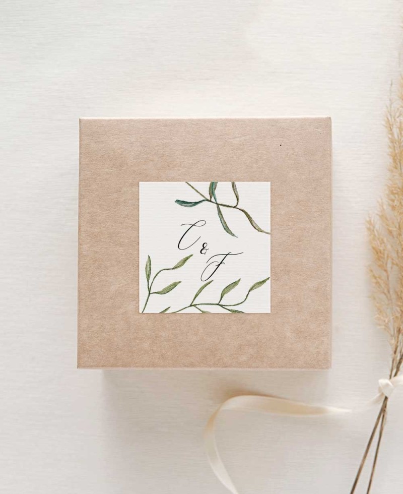Adhesivo decorativo con iniciales colección botánica Adhesivo decorativo con iniciales colección botánica