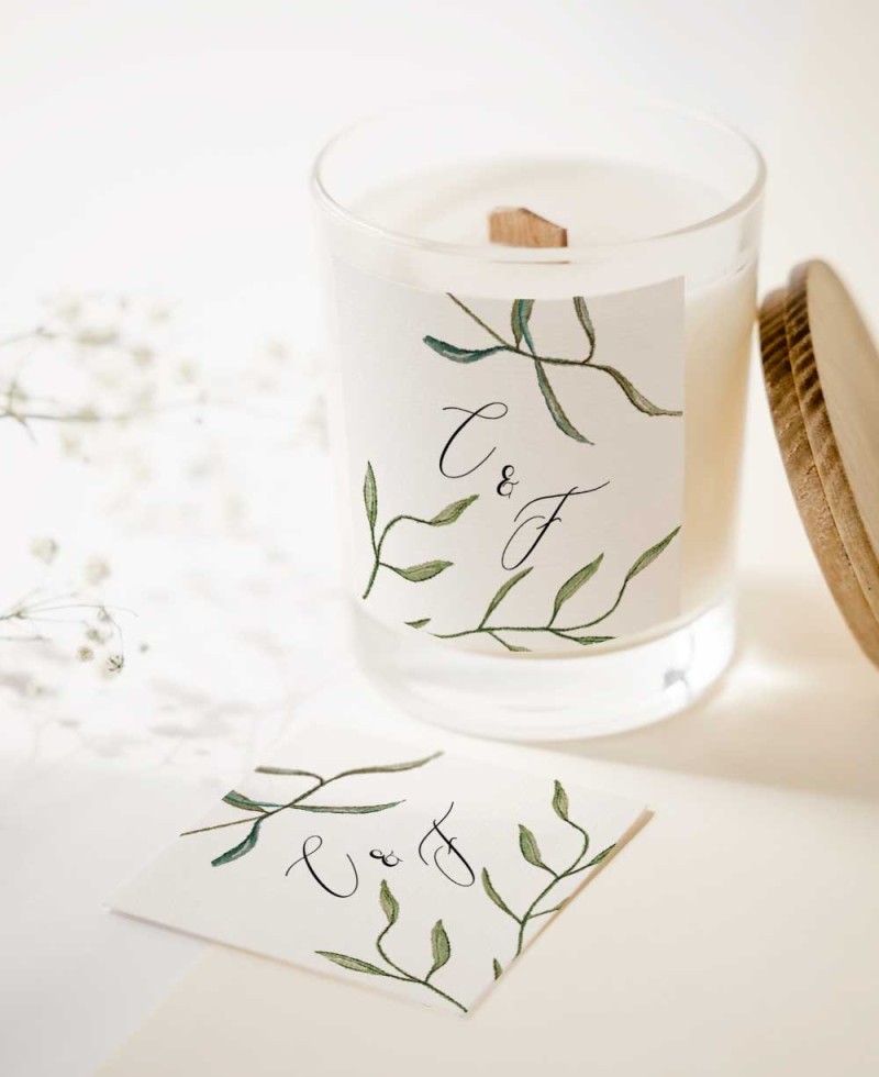 Square sticker with olive bouquets Square sticker with olive bouquets