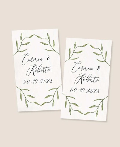 Adesivo rettangolare verticale con bouquet di ulivi collezione botanica