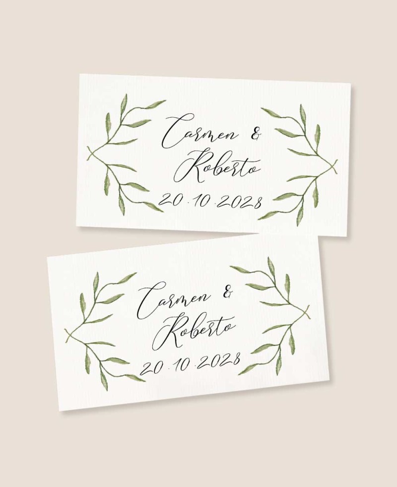 Pegatinas rectangulares horizontales para detalles de boda olivo Pegatinas rectangulares horizontales para detalles de boda olivo