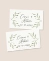 Horizontal rectangular stickers for olive wedding details