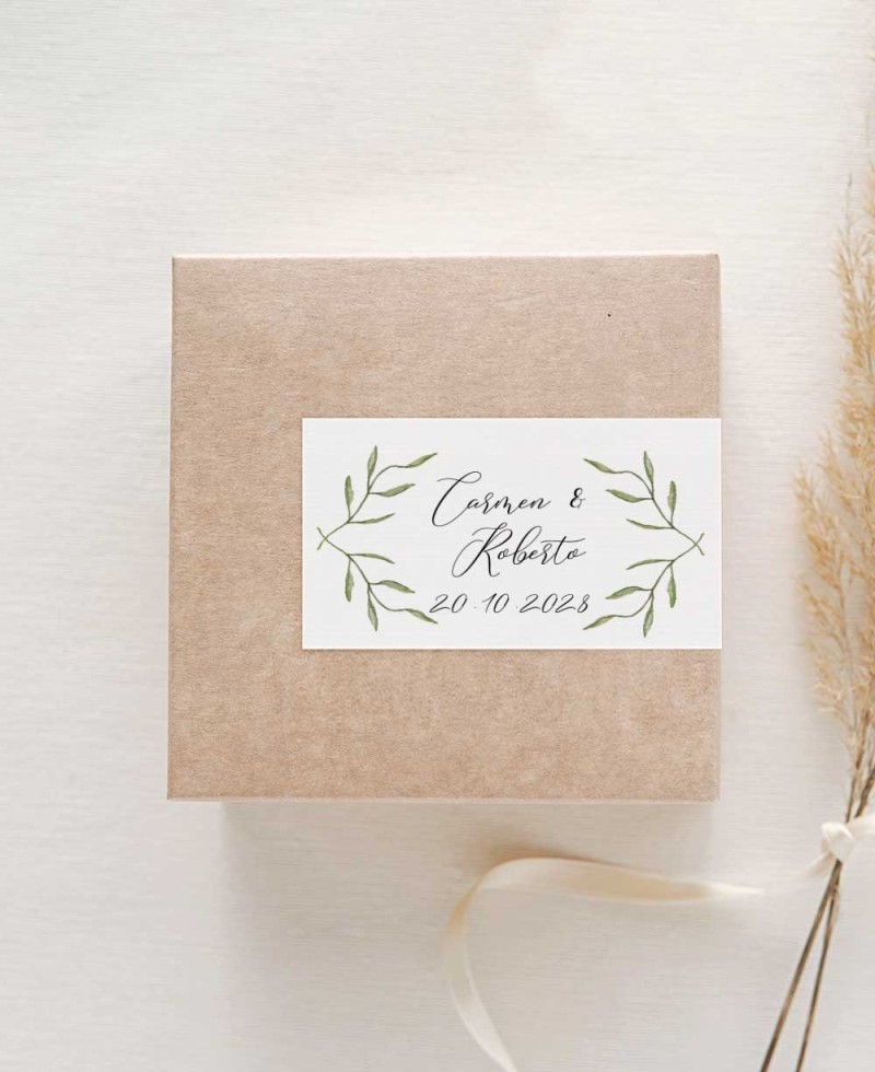 Autocollant horizontal rectangulaire pour mariages olivier Autocollant horizontal rectangulaire pour mariages olivier