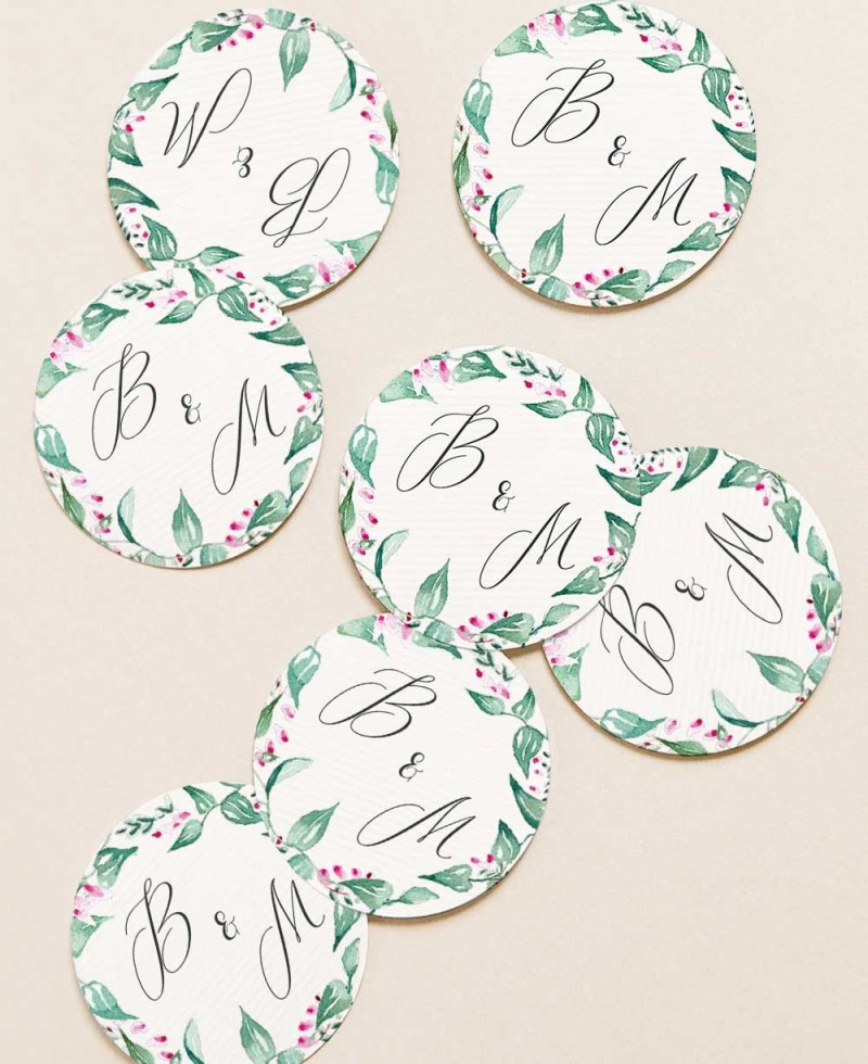 Adesivos redondos para coleção botânica de presentes de casamento Adesivos redondos para coleção botânica de presentes de casamento