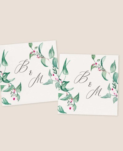 Pegatinas cuadradas para decorar regalos de boda estampado natural