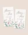 Pegatinas verticales para detalles de boda con hiedra y brezo