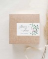 Adesivo retangular horizontal com folhas e flores de hera e urze