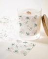 Square format sticker for wedding gifts with pink hydrangea print
