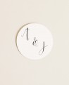 Circular sticker for wedding details collection photobooth
