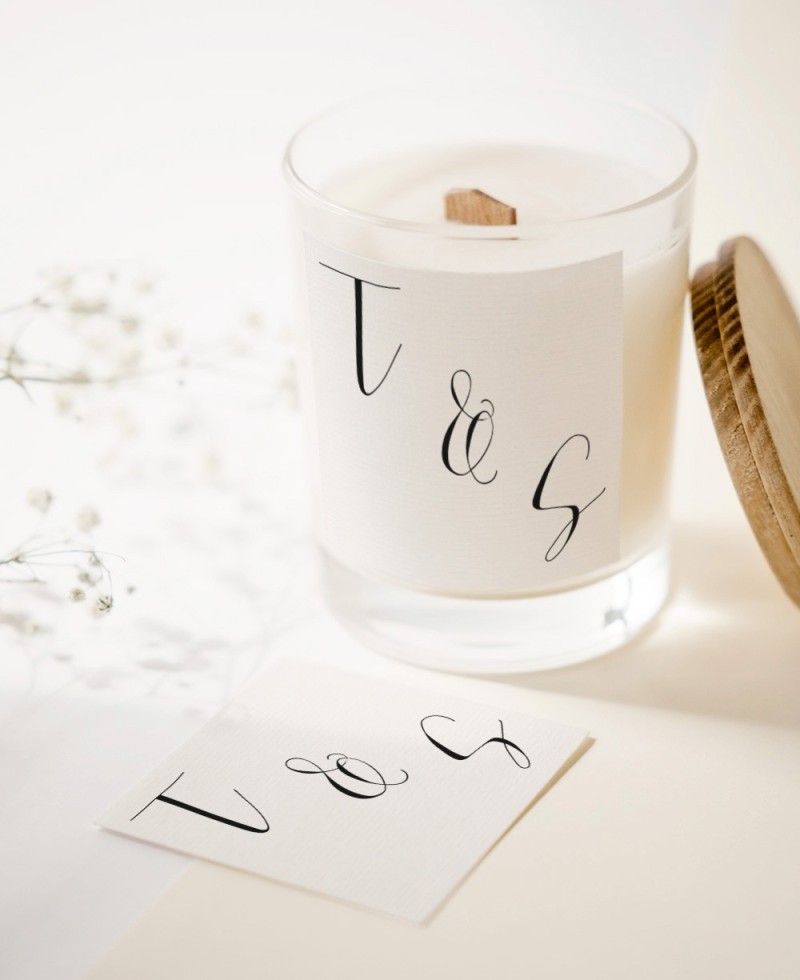 Square stickers for minimalist initial wedding gifts Square stickers for minimalist initial wedding gifts