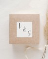 Square stickers for elegant wedding keepsakes with initials