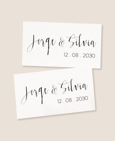 Pegatina rectangular horizontal para detalles de boda colección fotomatón