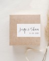 Pegatinas rectangulares horizontales para regalos de boda minimalistas