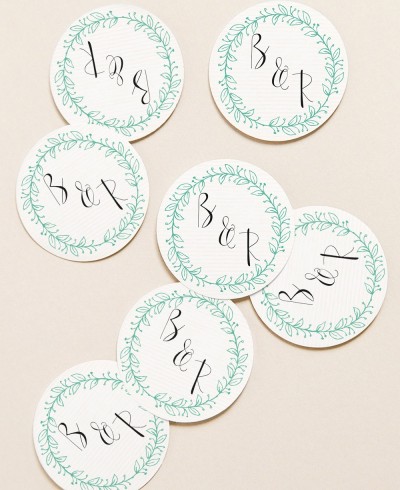 Autocolantes redondos para presentes de casamento minimalistas