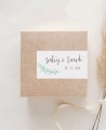 Pegatinas rectangulares horizontales para regalos de boda minimalistas