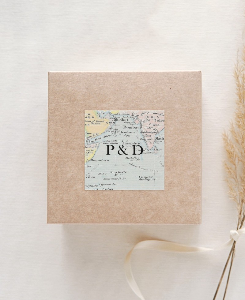 Adhesivos decorativos cuadradas para recuerdos de boda colección mapa Adhesivos decorativos cuadradas para recuerdos de boda colección mapa