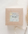 Adhesivos decorativos cuadradas para recuerdos de boda colección mapa