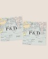Pegatinas cuadradas para detalles de boda colección mapa