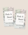 Autocollants rectangulaires verticaux pour détails de mariage carte du monde