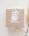 Pegatina rectangular vertical para regalos de boda colección mapa