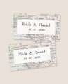 Autocollant rectangulaire horizontal pour collection de cartes de souvenirs de mariage