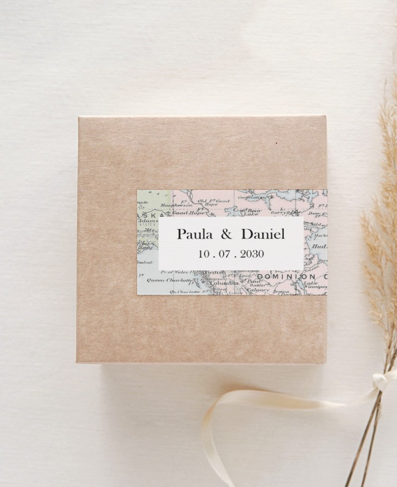Horizontal rectangular stickers for wedding details map Horizontal rectangular stickers for wedding details map