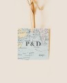 Square label for wedding details collection map