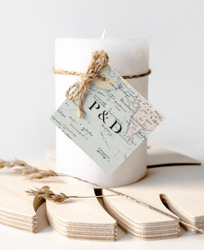 Étiquettes carrées pour les cadeaux de mariage carte de collection