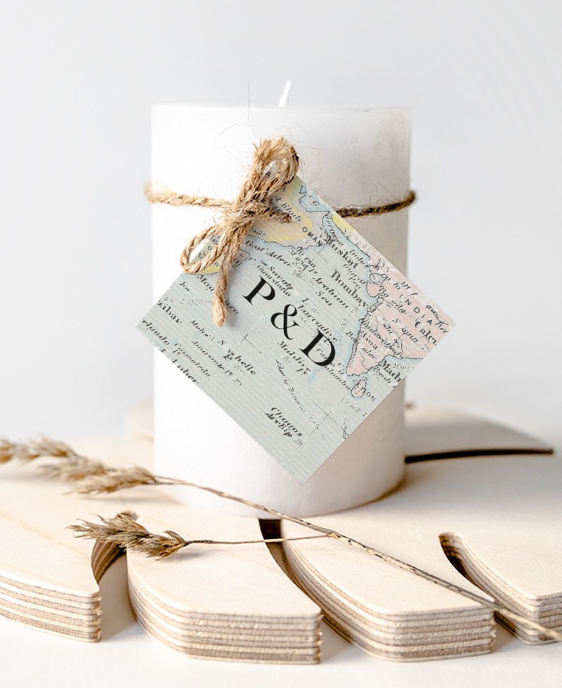 Étiquettes carrées pour les cadeaux de mariage carte de collection