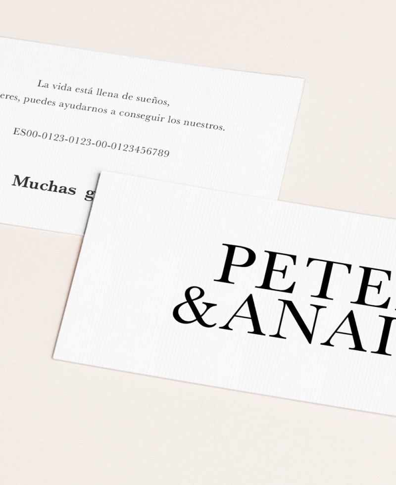 Carte d’enregistrement de mariage pour numéro de compte minimaliste