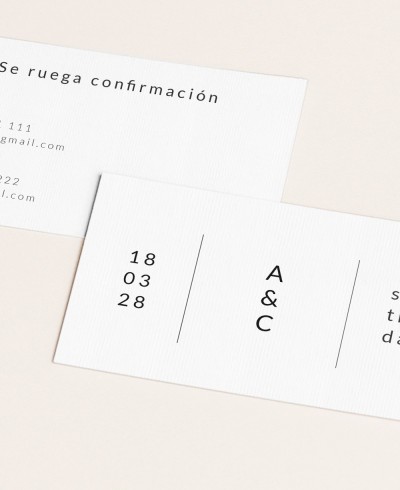 Confirmation cards for weddings, accessories, invitation, minimalist